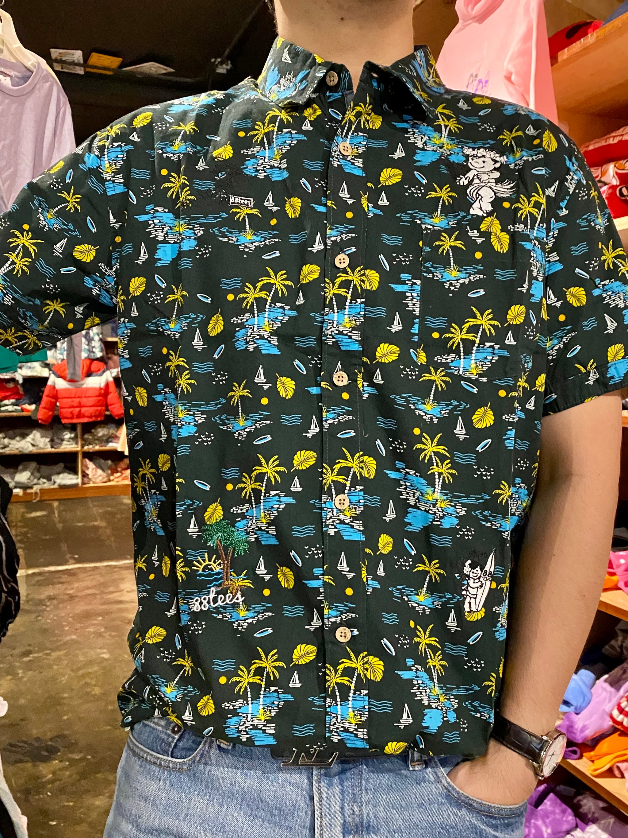 I♡Hawaii Original 88 Emb Aloha Shirt – 88 Tees - Honolulu, Hawaii